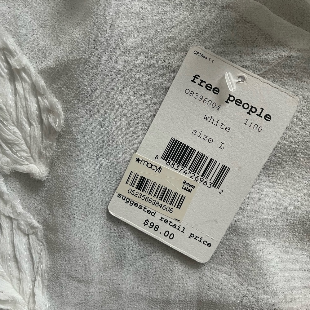 Free People Pennies Story Teller Tee Mixed-Lace Top - Picture 8 of 8